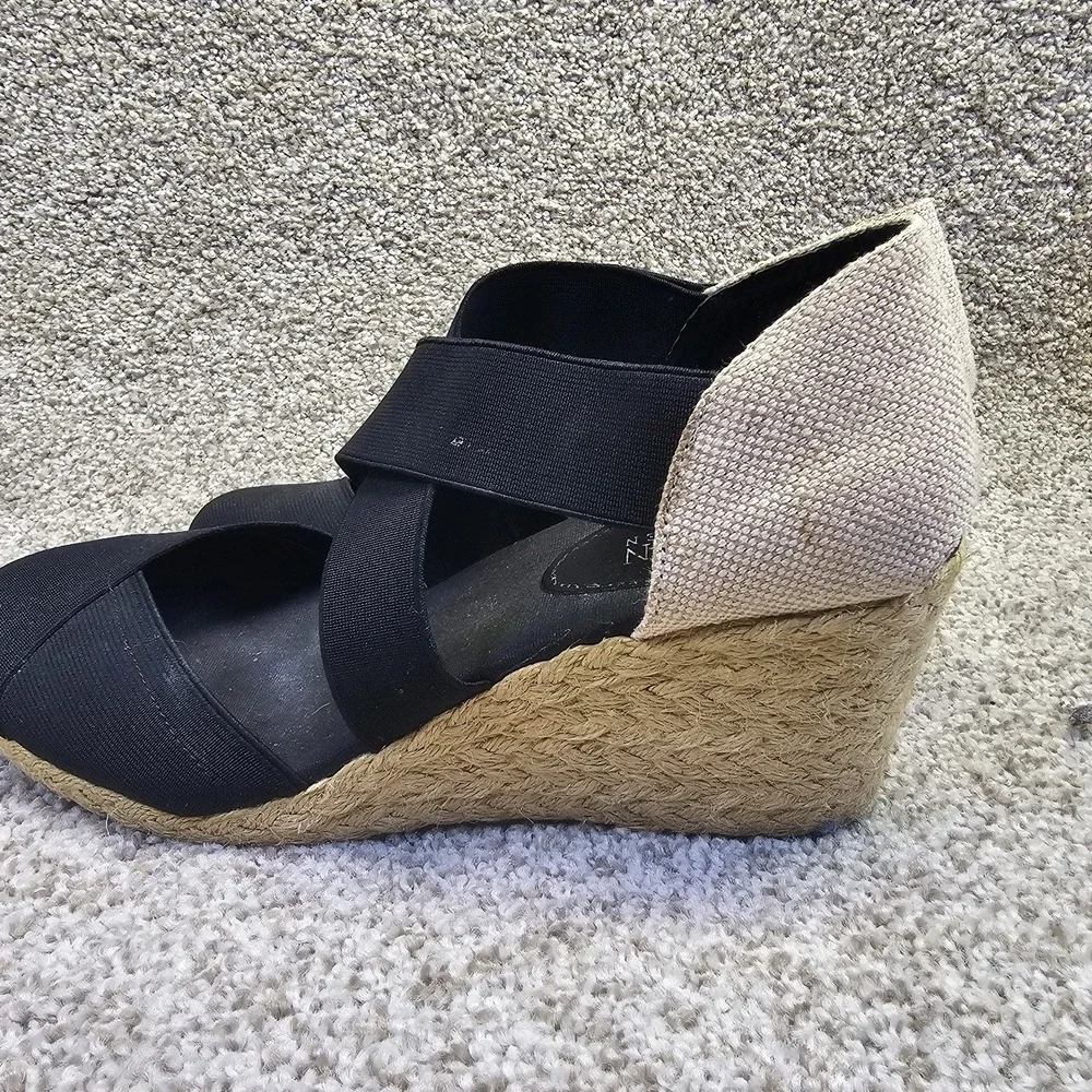 Lauren Ralph Lauren Charla‎ Espadrille Elastic Closed Toe Navy Wedge Sz 10B